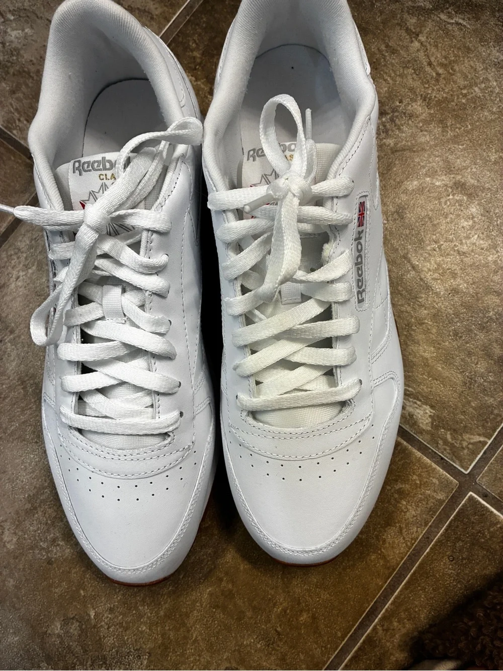 Reebok White Sneakers with Gum Outsole